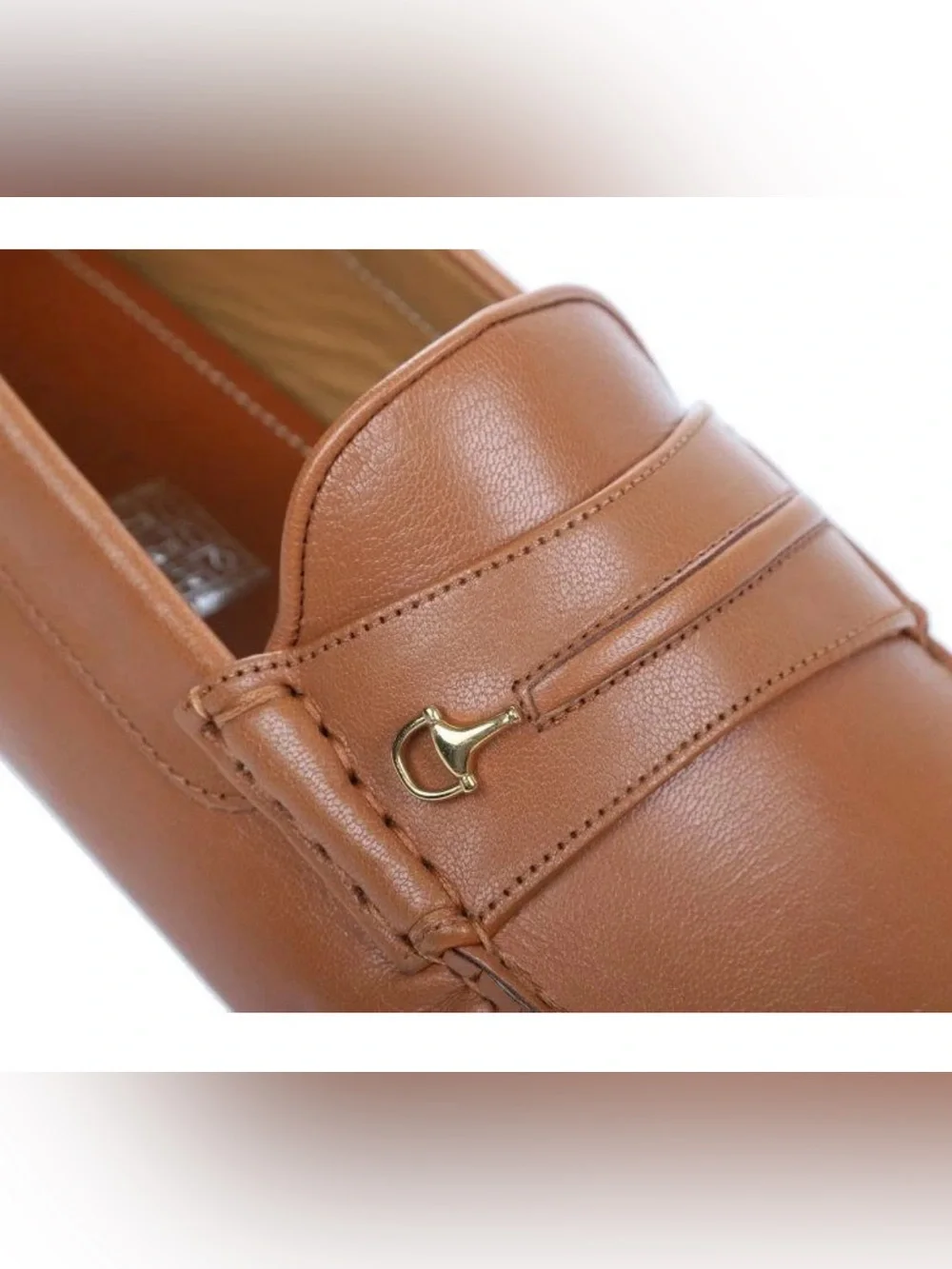NEW GUCCI MEN CAMEL LEATHER HORSEBIT DETAIL MOCCASIN LOAFER SHOES 8/ US 8.5